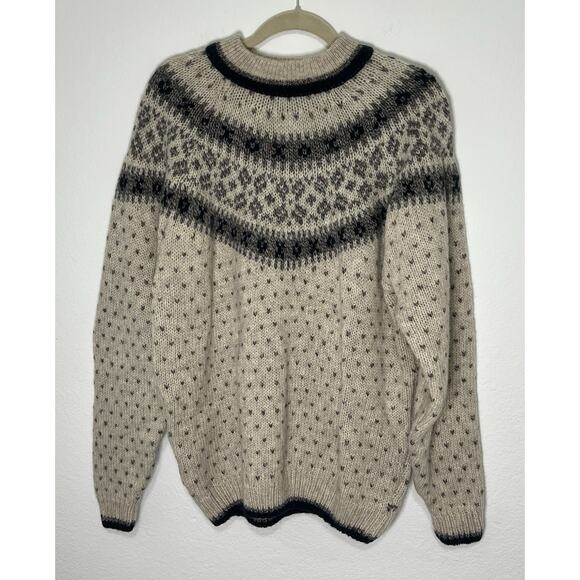 Vintage FORRESTEL Sweater Men's L Fair Isle Icelandic 100%‎ WOOL NORDIC Ski NEW - Picture 1 of 14
